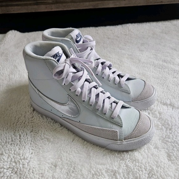 Nike Other - Nike Blazer 77 High Top White Gray Lavendar Leather Suede Sneakers